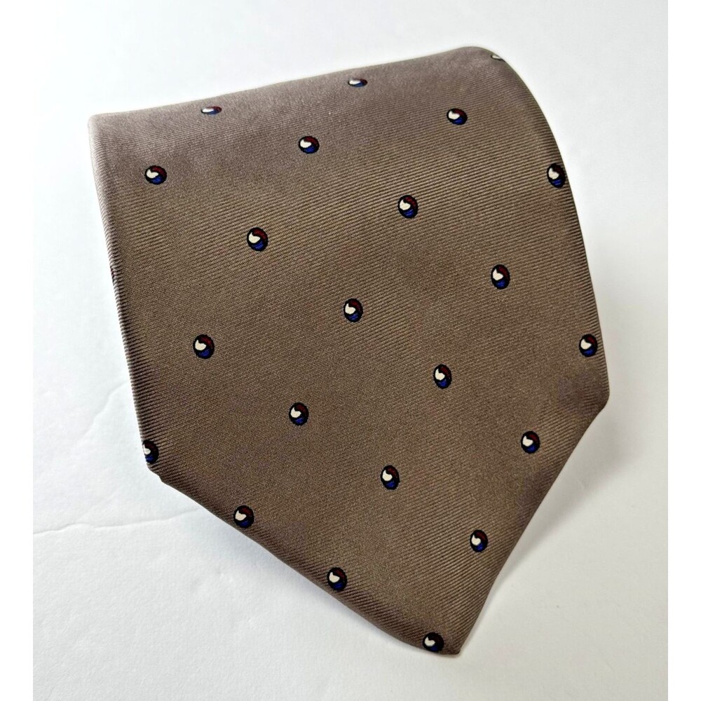 Christian‎ Dior Tie Mens Silk Woven Polka Dot Pattern Classic Made in USA Italy - Picture 7 of 8